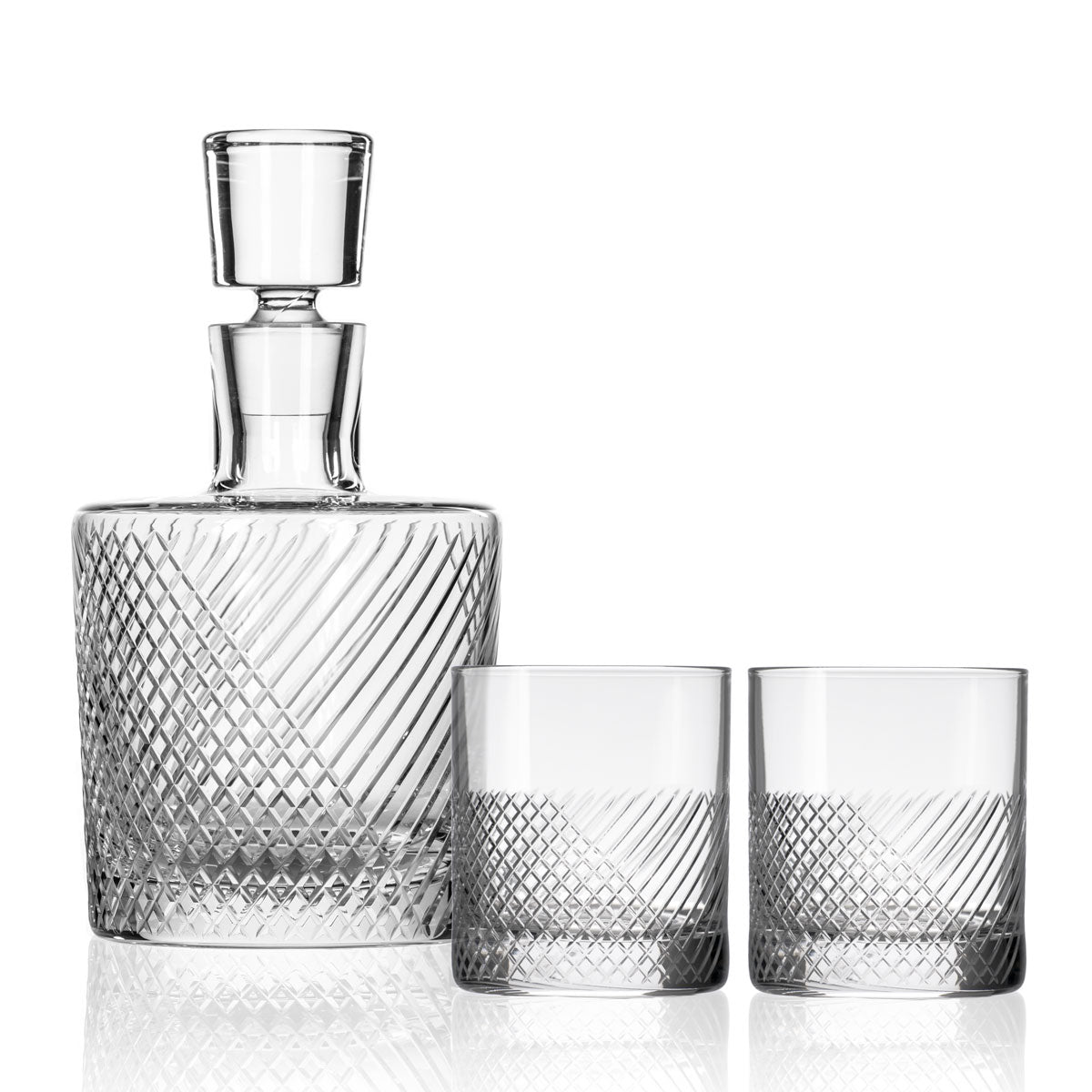 Rolf Glass Bourbon Street 25oz Decanter 10oz OTR Set of 3