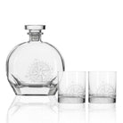 Rolf Glass Compass Star 23oz Whiskey Decanter 10oz On The Rocks Set of 3