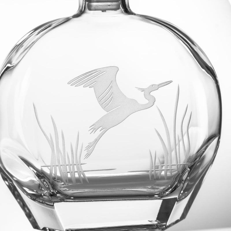 Rolf Glass Flying Heron 23oz Whiskey Decanter 3pc Set