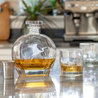 Rolf Glass Flying Heron 23oz Whiskey Decanter 3pc Set