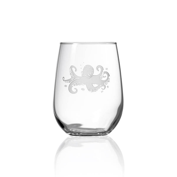 Rolf Glass Octopus 17oz Stemless Wine Glass