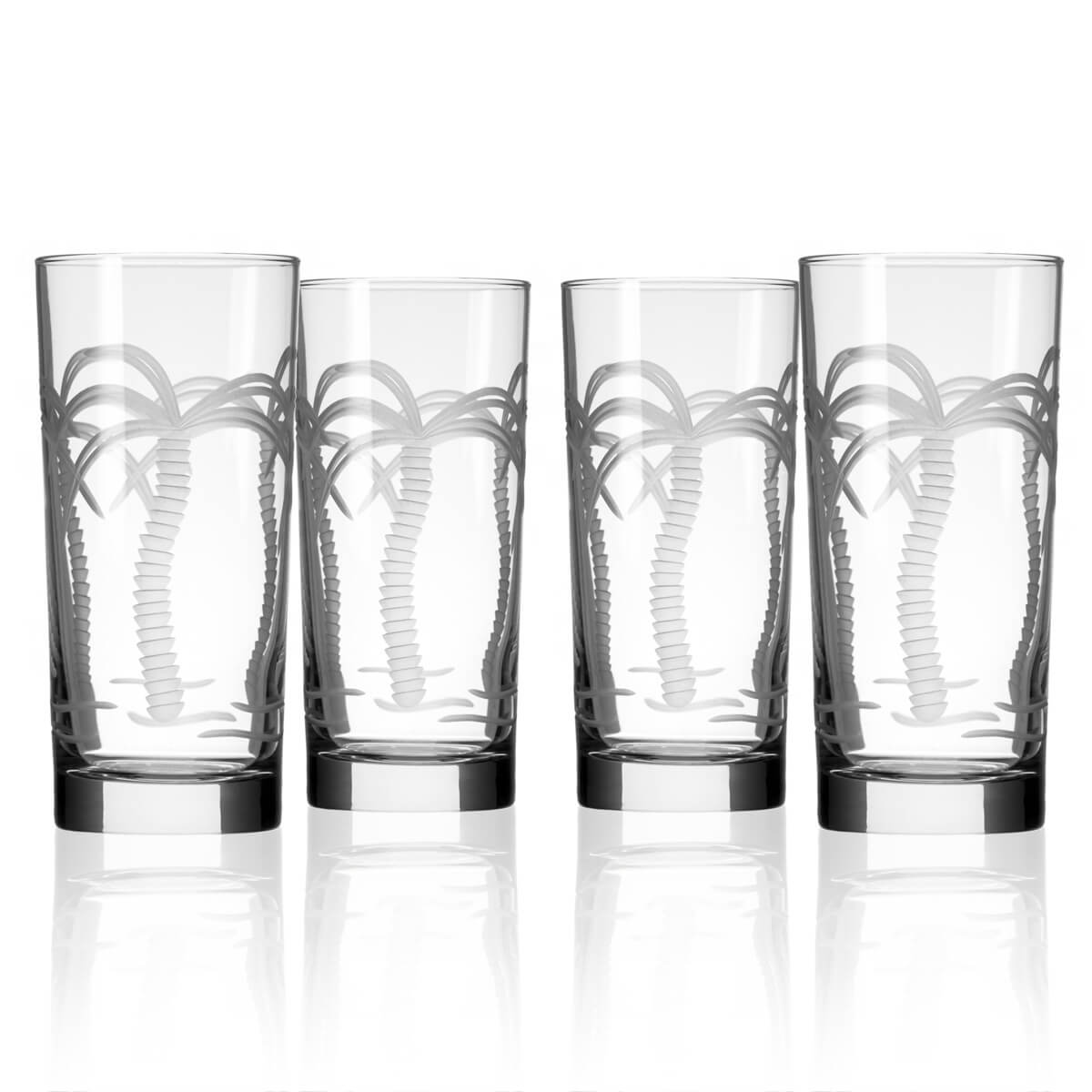 Rolf Glass Palm Tree 15oz Highball Cooler Glass