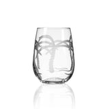 Rolf Glass Palm Tree 17oz Stemless Wine Glass