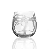 Rolf Glass Palm Tree 16.75oz Stemless Red Wine Glass