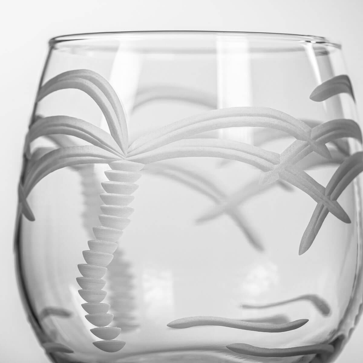 Rolf Glass Palm Tree 16.75oz Stemless Red Wine Glass