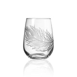 Rolf Glass Peacock 17oz Stemless Wine Glass
