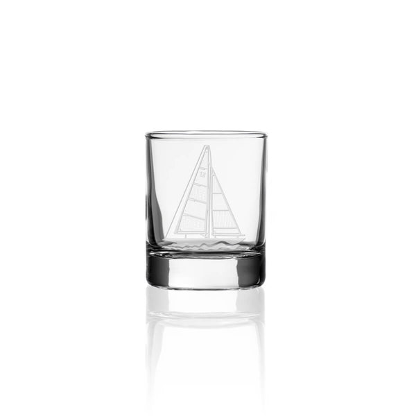 Rolf Glass Sailboat 2.5" Candle Votive