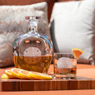 Rolf Glass Sand Dollar Whiskey Decanter and On The Rocks 3pc Set