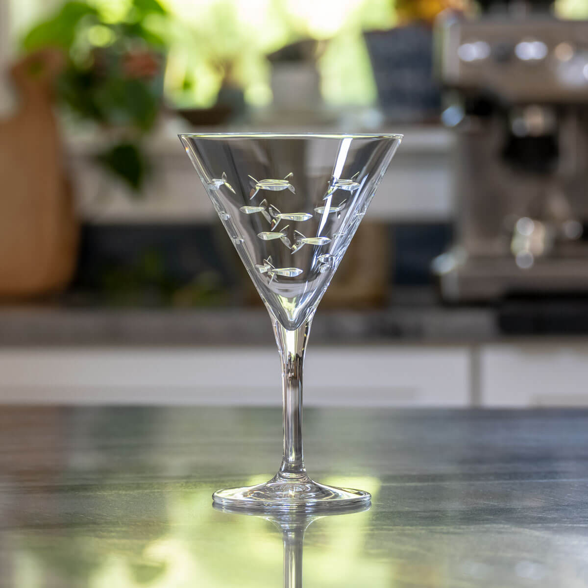 Rolf Glass School of Fish 7.5oz Martini Cocktail Glass