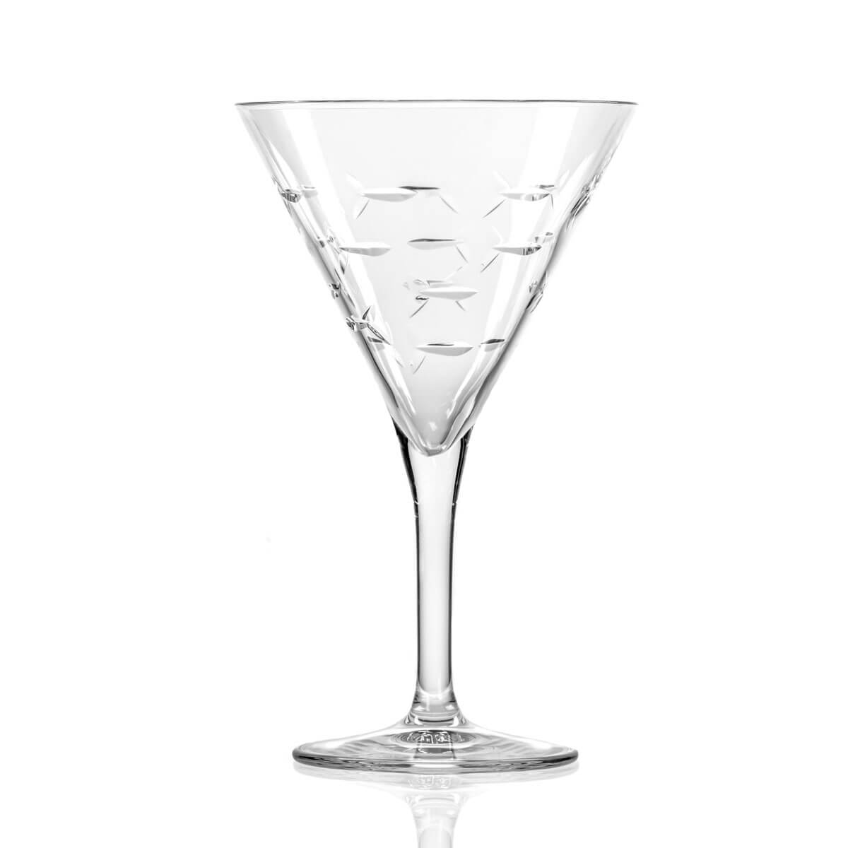 Rolf Glass School of Fish 7.5oz Martini Cocktail Glass