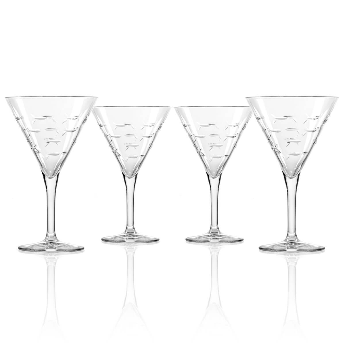 Rolf Glass School of Fish 7.5oz Martini Cocktail Glass