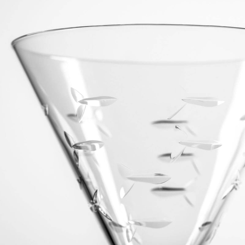 Rolf Glass School of Fish 7.5oz Martini Cocktail Glass