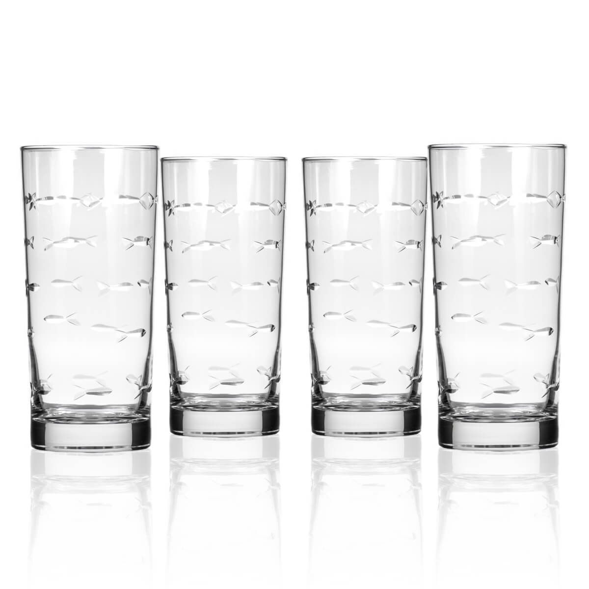 Rolf Glass School of Fish 15oz Highball Cooler Glass