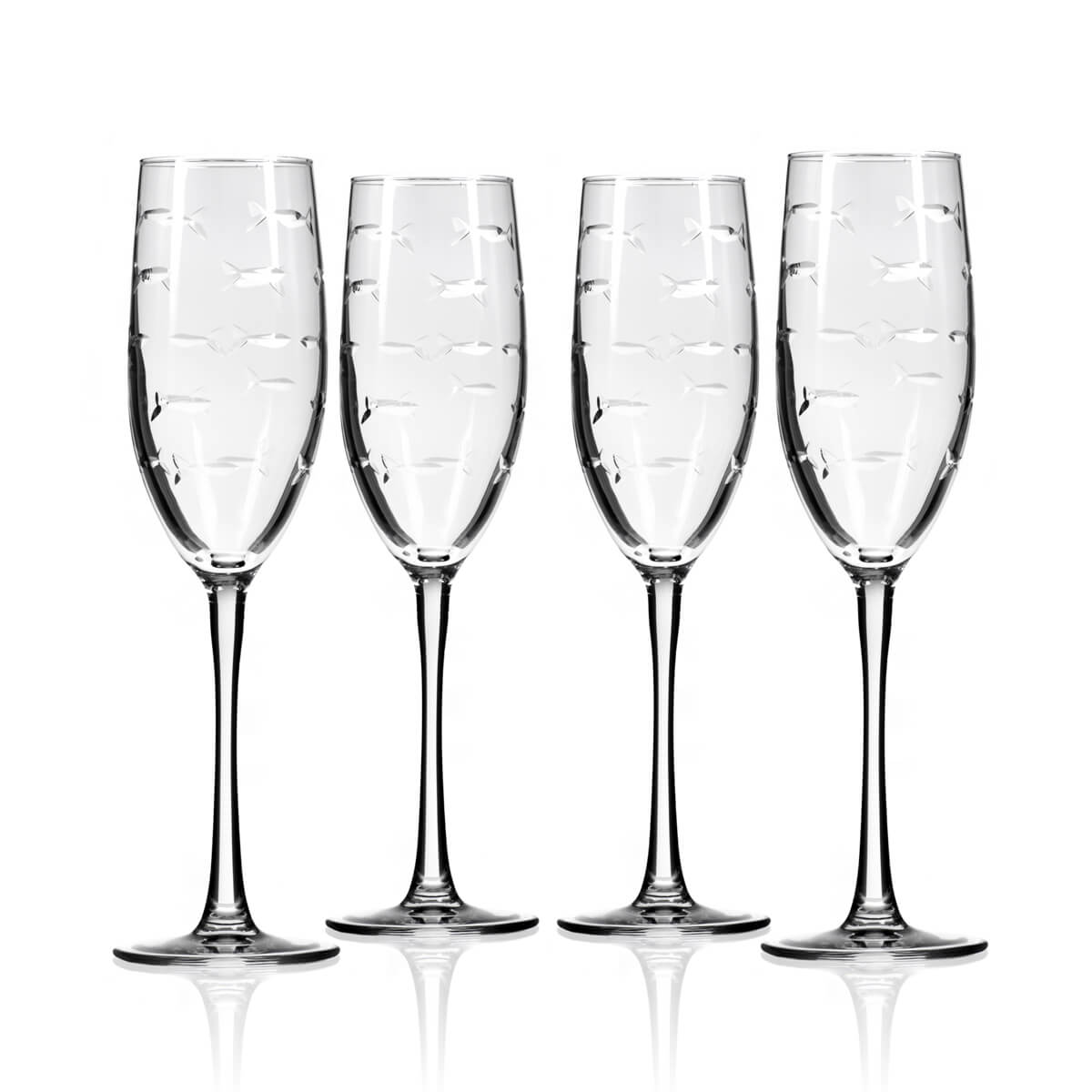 Rolf Glass School of Fish 8oz Champagne Flute
