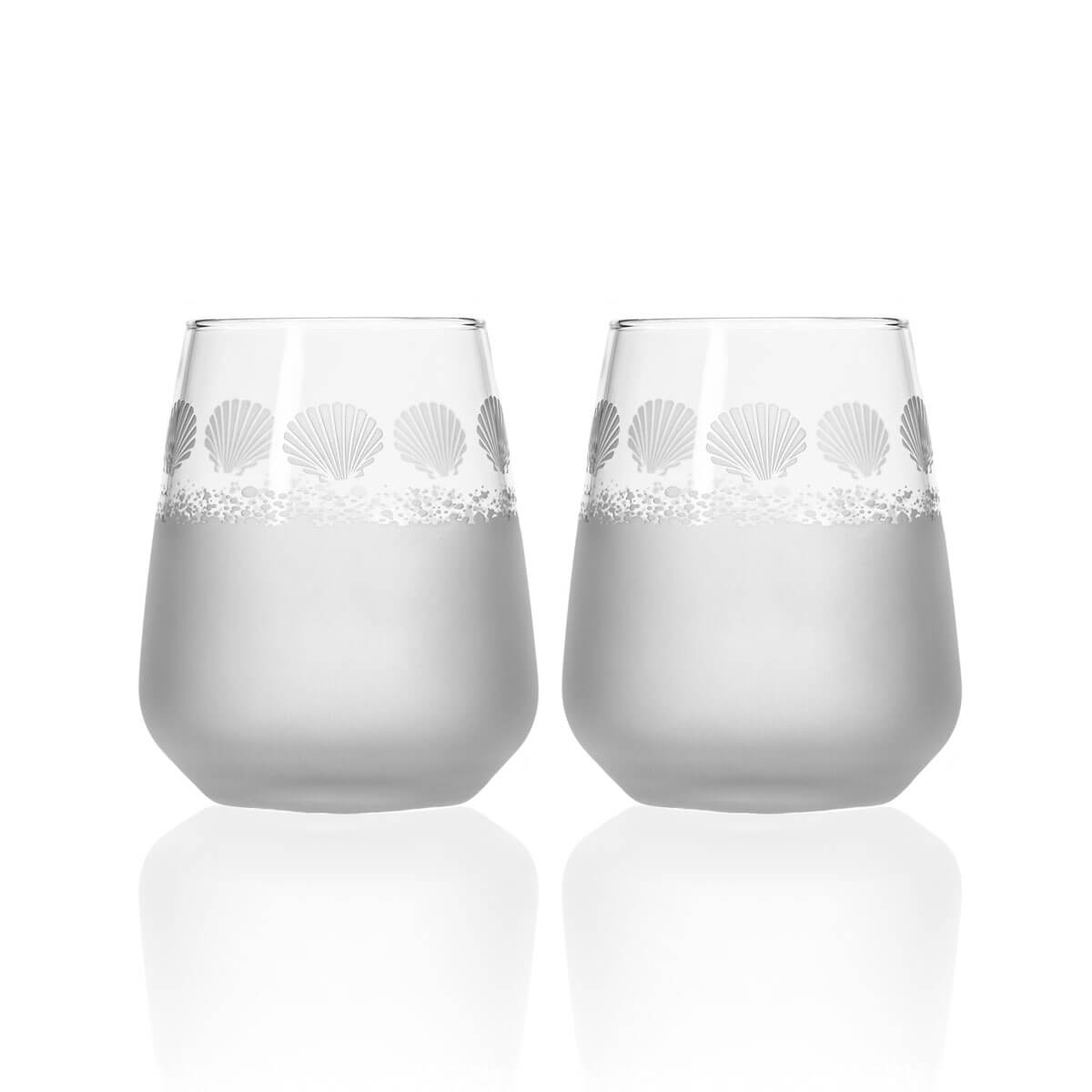 Rolf Glass Sea Shore 15.75oz Stemless Wine Glass