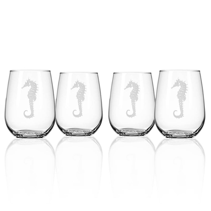 Rolf Glass Seahorse 17oz Stemless Wine Glass