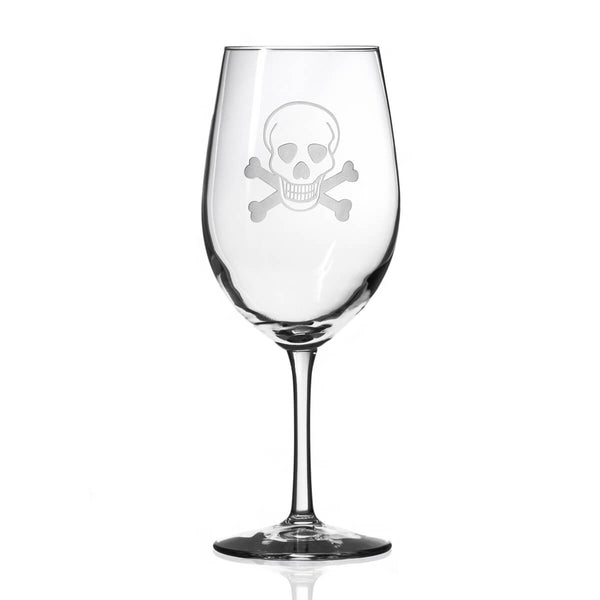 Rolf Glass Skull and Crossbones 18oz All Purpose Wine Glass