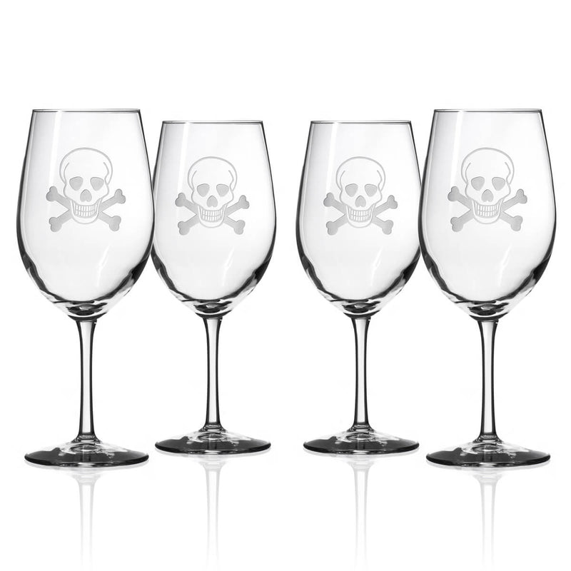 Rolf Glass Skull and Crossbones 18oz All Purpose Wine Glass