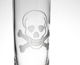 Rolf Glass Skull and Crossbones 2.5oz Cordial Shot Glass