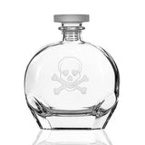 Rolf Glass Skull and Crossbones 23oz Whiskey Decanter set of 3