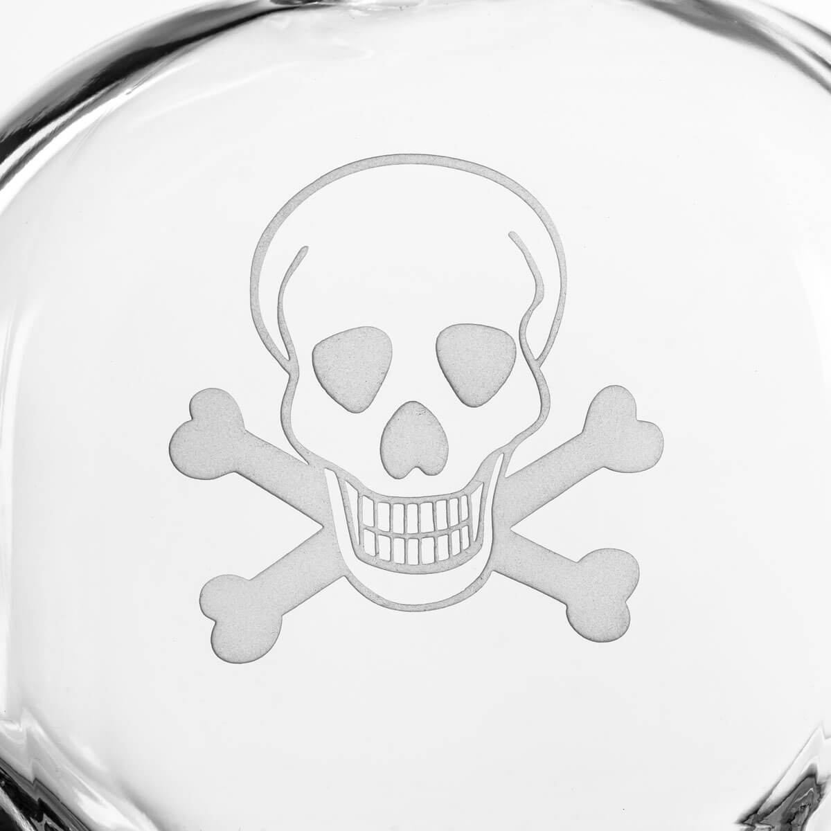 Rolf Glass Skull and Crossbones 23oz Whiskey Decanter set of 3