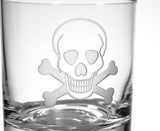 Rolf Glass Skull and Crossbones 13oz Double Old Fashioned Glass