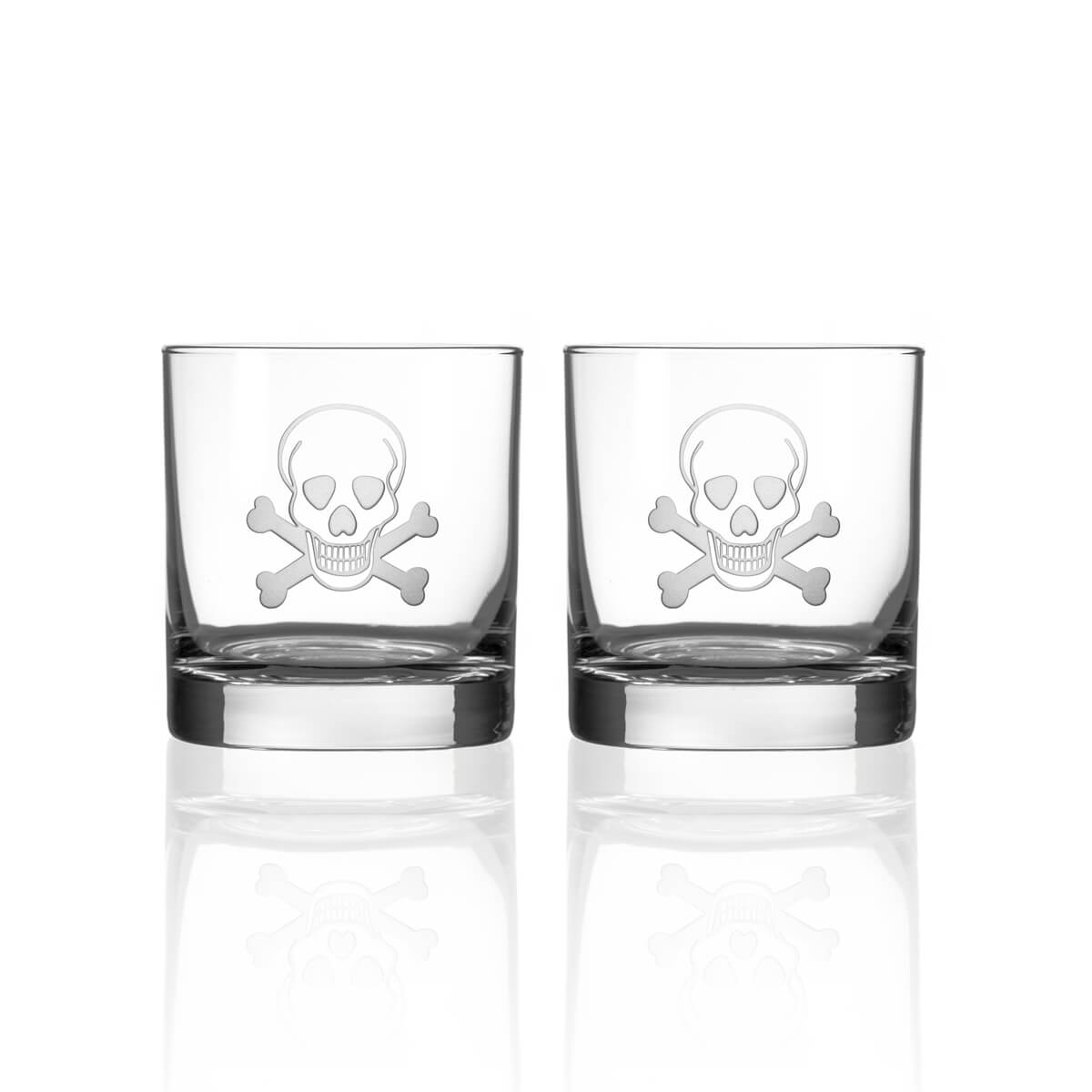 Rolf Glass Skull and Crossbones 23oz Whiskey Decanter set of 3