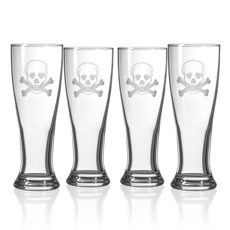 Rolf Glass Skull and Crossbones 16oz Beer Pilsner Glass