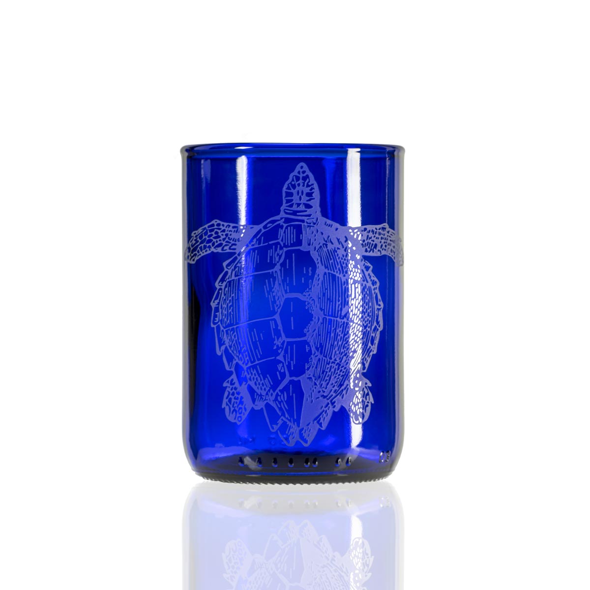 Rolf Glass Upcycled Tina Turtle 12oz Repurposed Bottle Tumbler