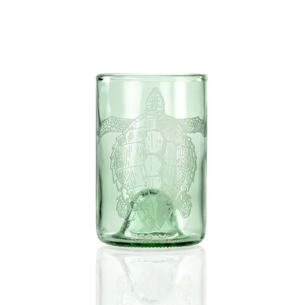 Rolf Glass Upcycled Tina Turtle 12oz Repurposed Bottle Tumbler