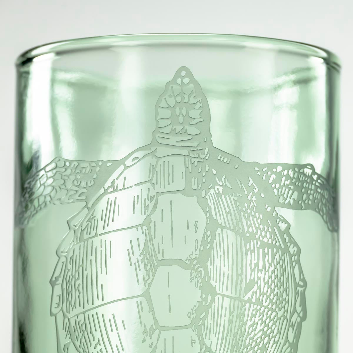 Rolf Glass Upcycled Tina Turtle 12oz Repurposed Bottle Tumbler