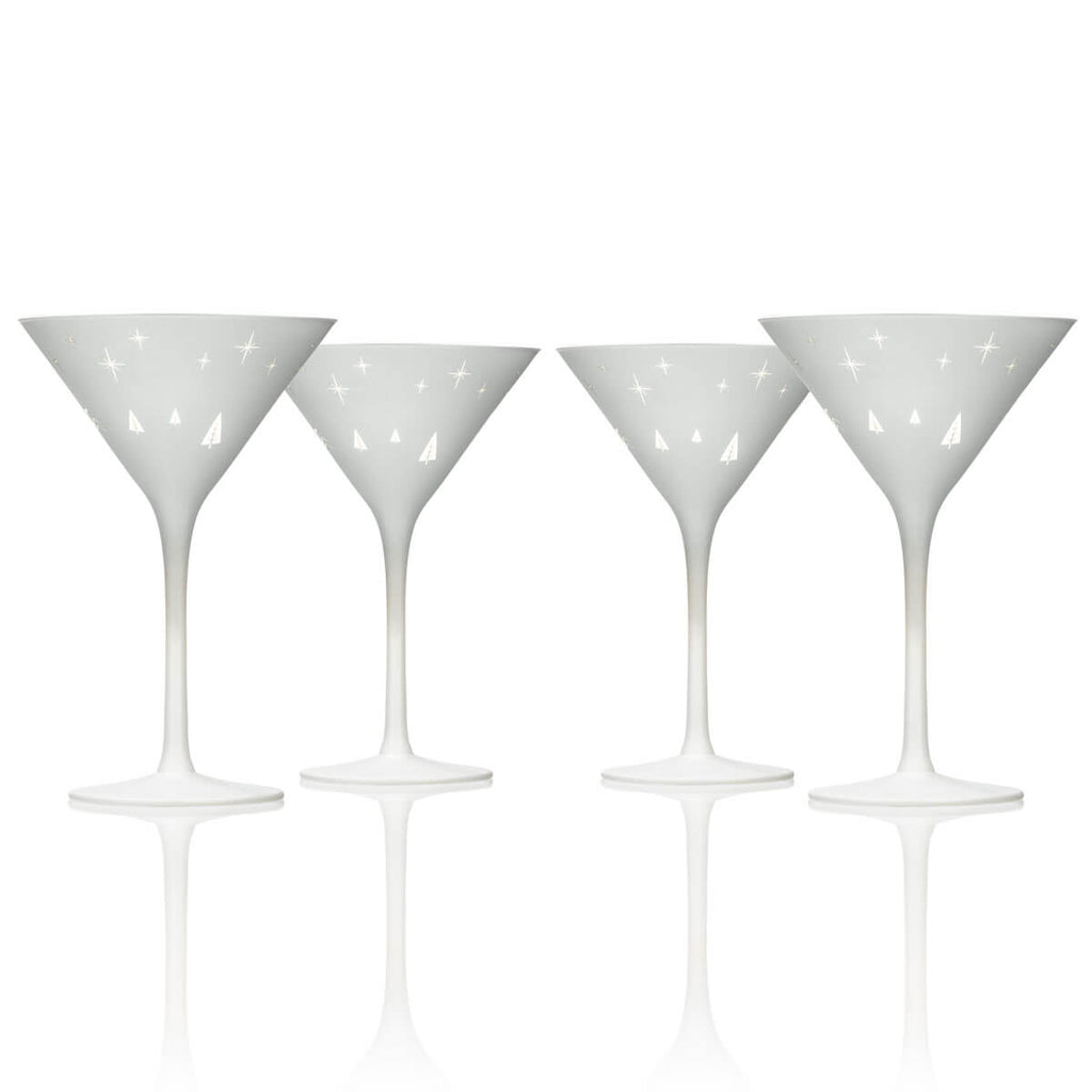 Rolf Glass Matchstick 10 fl. oz. Martini Glass Set (Set of 4) 451138-S/4 -  The Home Depot